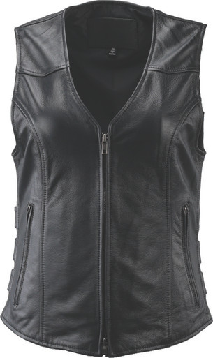 Kuryakyn #094417 - Leather By River Road Plains Leather Vest Black Womens - 3XL