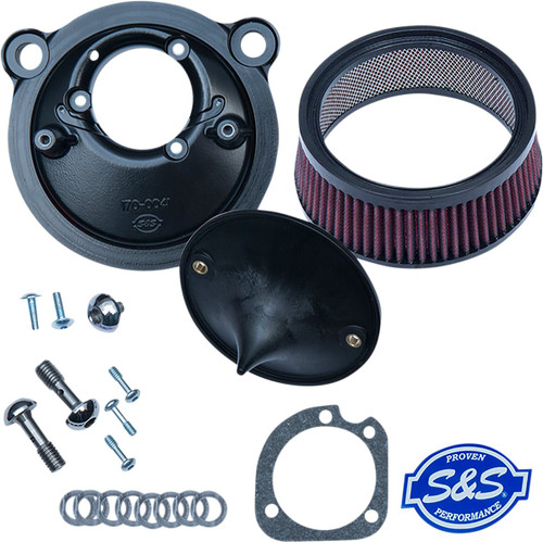 S&S Black Cone-Shape Stealth Air Cleaner Kit (170-0302E)