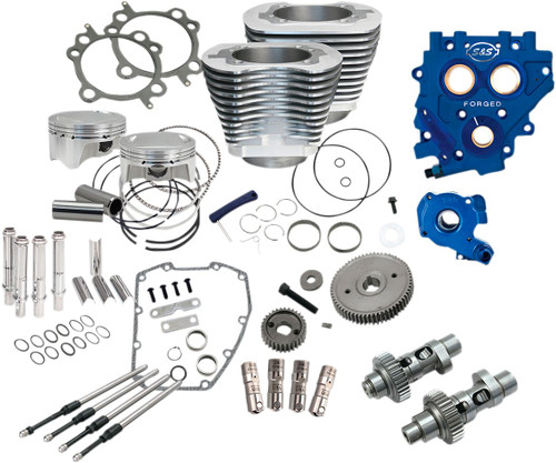 S&S 110" Power Package Kit - .585" Gear Drive Cams - Silver Cylinders (330-0667)