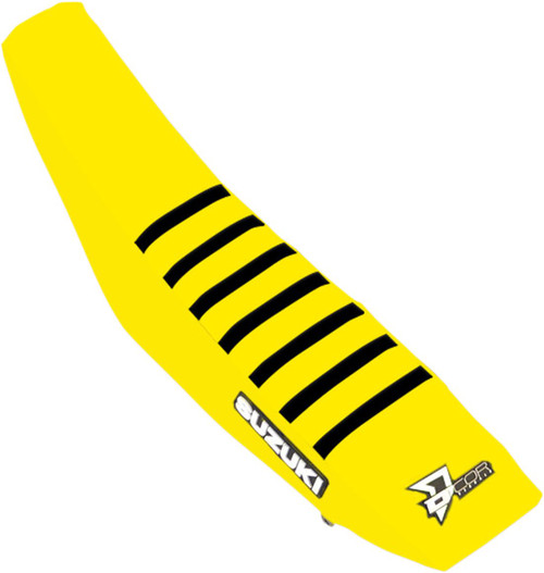 D'Cor Visuals Suzuki Yellow/Black Ribbed Seat Cover (30-40-463)