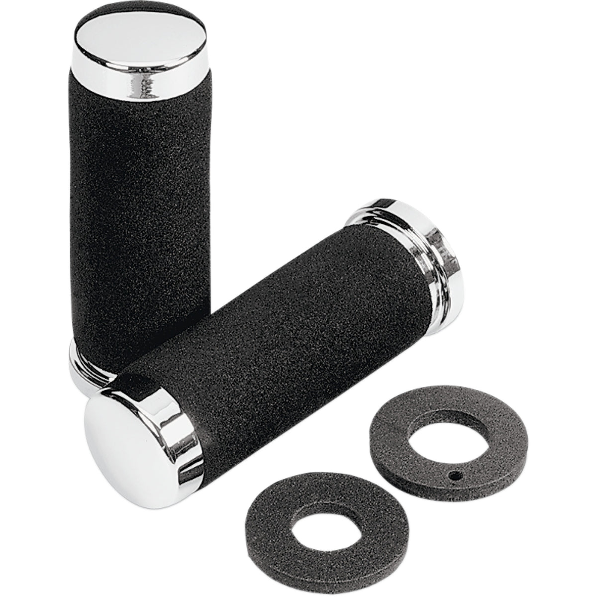 PARTS UNLIMITED 1806-10-013 Cruiser Grips Grips - Foam - 7/8" - 140 mm - Chrome