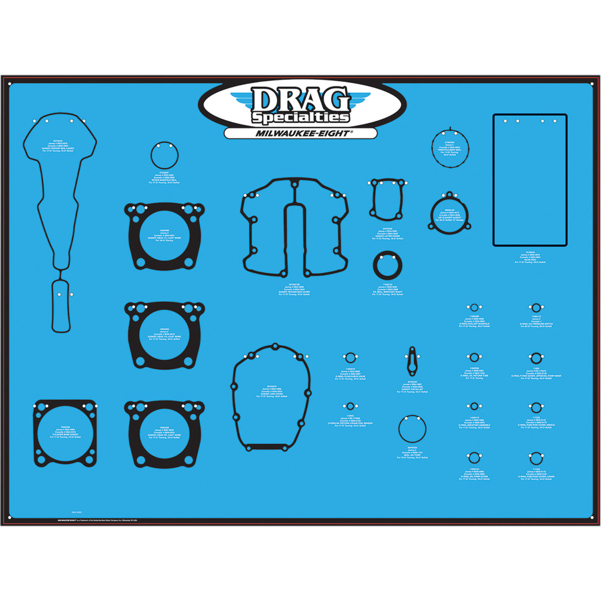 Drag Specialties Gasket Board For Harley Motorcycles 2017-2026