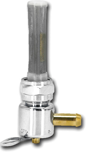 HARDDRIVE CHROME ROUND PETCOCK 22MM BUNG