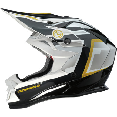 Moose Offroad - MR3 Helmet - F.A.F. - White/Black/Gold - Large