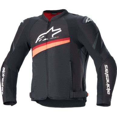 Alpinestars #3300624-1030-L - T-GP Plus R v4 Airflow Jacket - Black/Red Fluo - Large