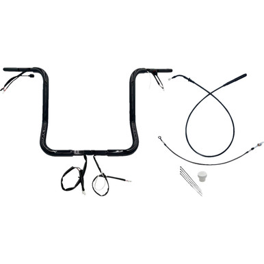 FAT Baggers INC. #939016-B - 1-1/4" EZ Install Round Top Handlebar - 16" - Black