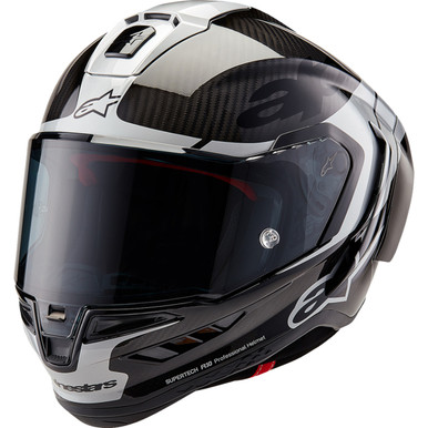 Alpinestars #8200324-1368-XS - Supertech R10 Helmet - Element - Carbon/Silver/Black - XS