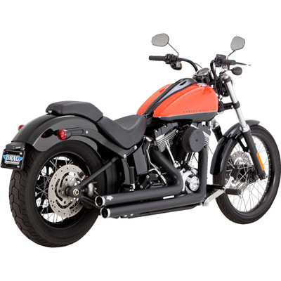 Vance & Hines 1986-2006 Harley-Davidson Softail Standard FXST Big Shots Staggered Exhaust System - Matte Black