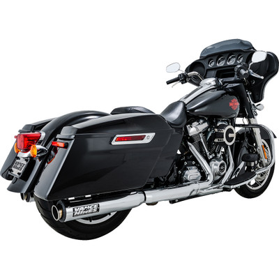 Vance & Hines 2017-2024 Harley-Davidson Road King Police FLHP Supersport Slip-On Mufflers - Chrome - Touring